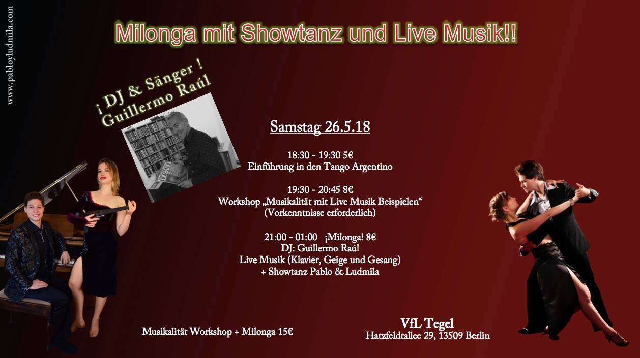 Milonga in Tegel mit show und live musik!