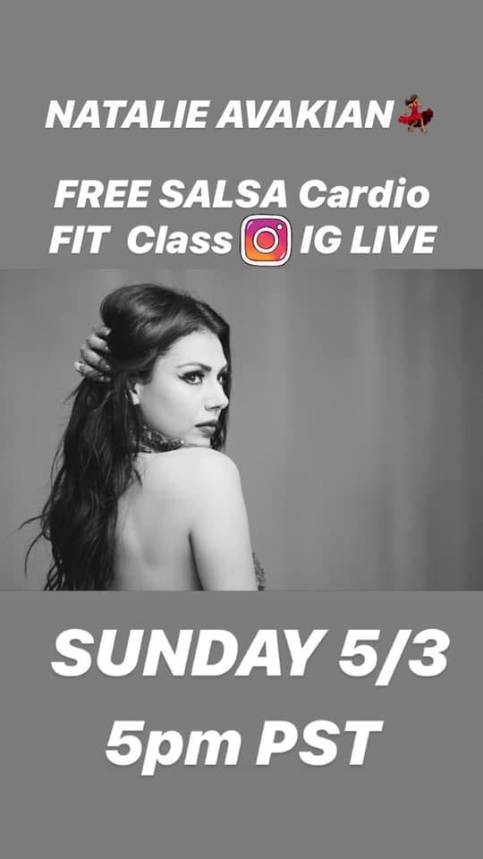 Free salsa class on Ig Live Sunday 5 pm 5 3