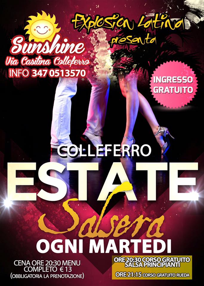 SUNSHINE MARTEDI ESTATE SALSERA COLLEFERRO By Explosion Latina