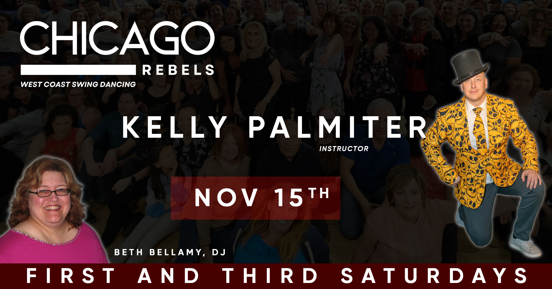 KELLY PALMITER TEACHES WEST COAST SWING WHILE BETH BELLAMY SPINS TUNES!