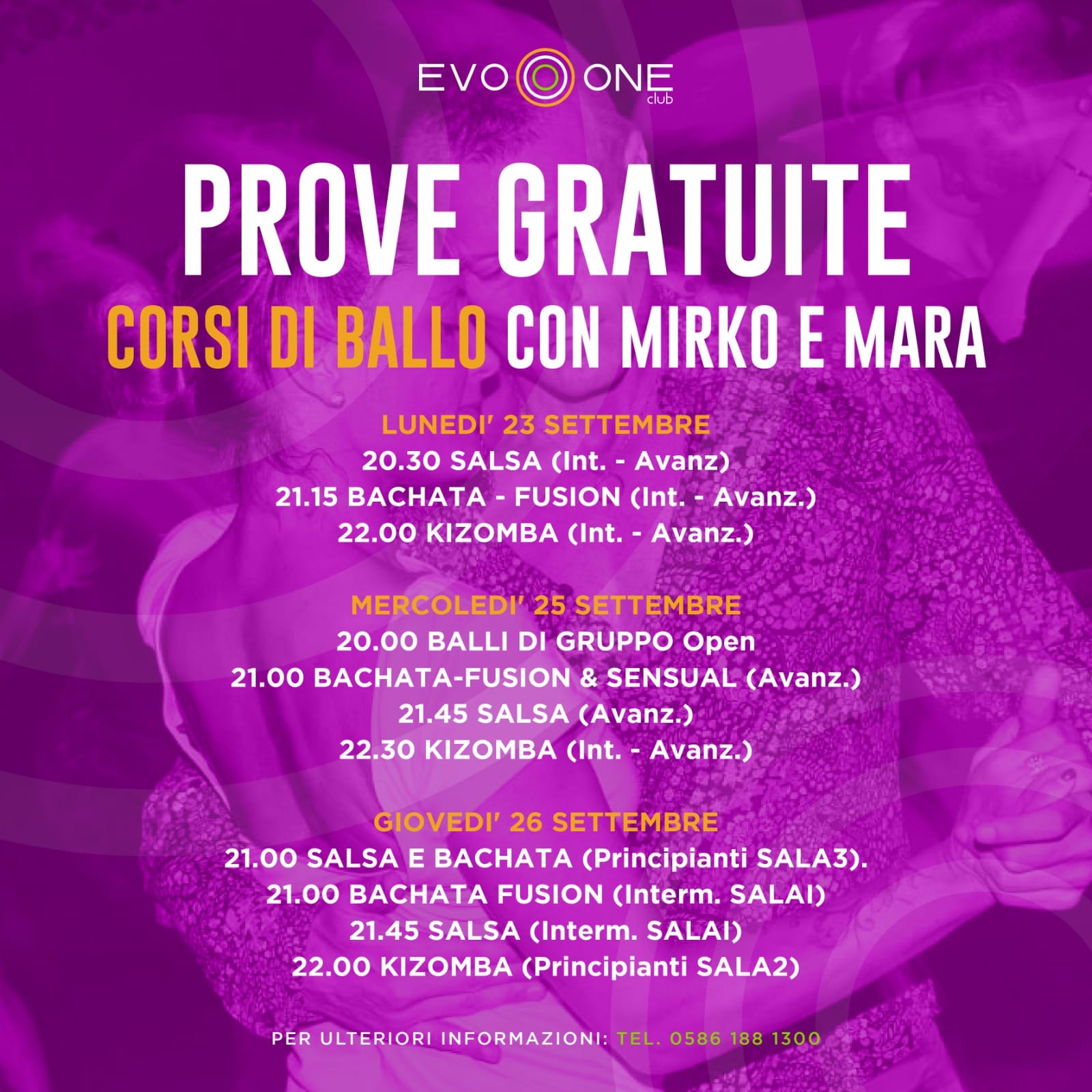 Corsi di ballo Salsa,Bachata,Kizomba,Balli di Gruppo