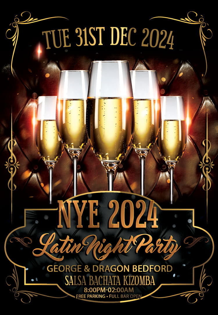 IT'S TONIGHT "NYE Afro-Latin Celebration, Bedford ~ Tuesday 31 December 2024-2025