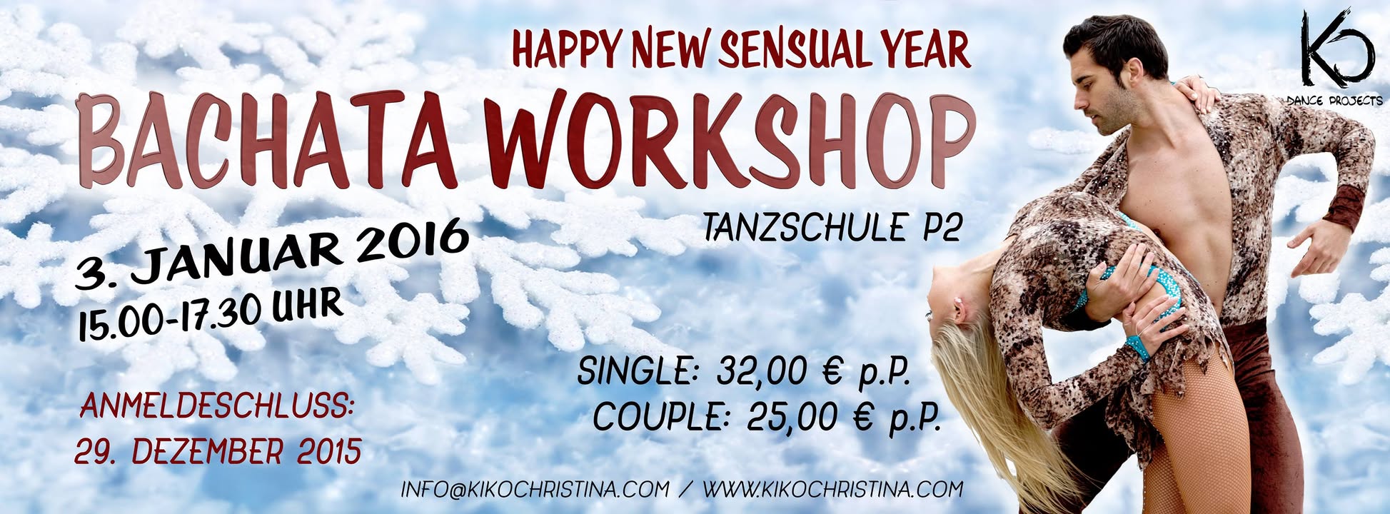 Happy new sensual year - Bachata Workshop mit Kiko & Christina - 3. Januar 2016