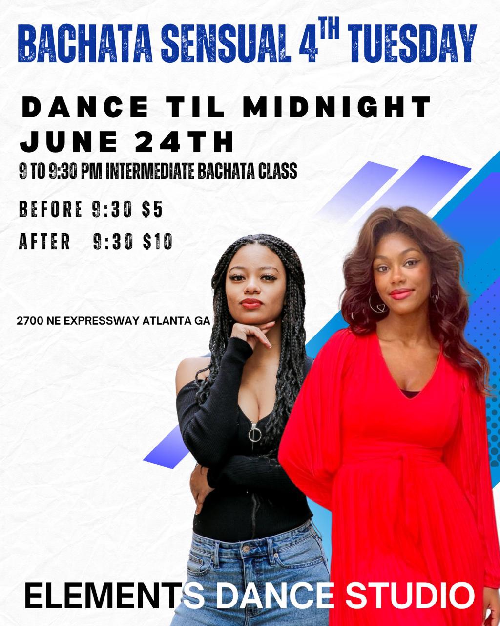 Bachata Sensual Class & Social every 4th Tuesday @ Elements