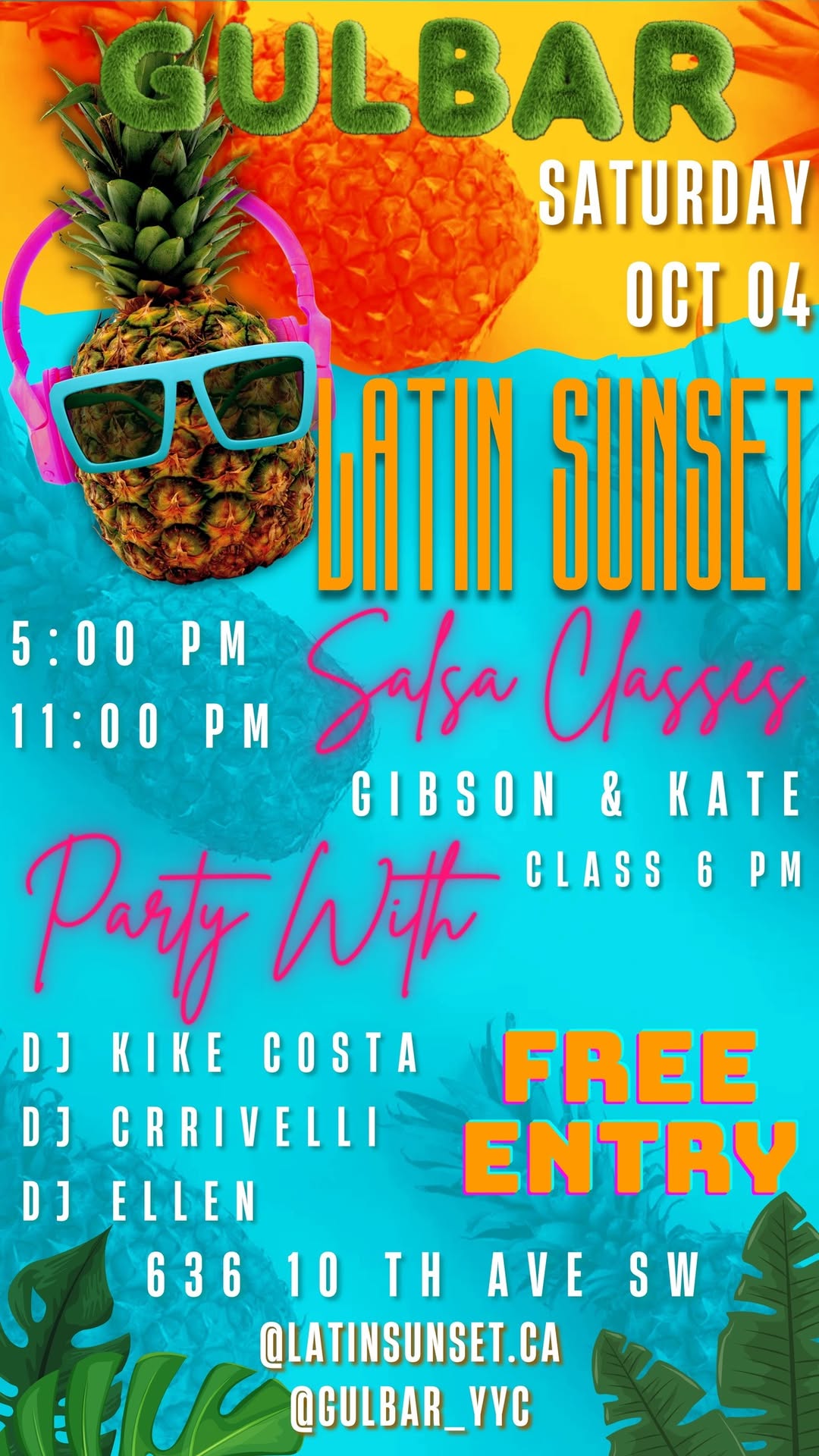 Latin Sunset Party 5 - 10pm (free)