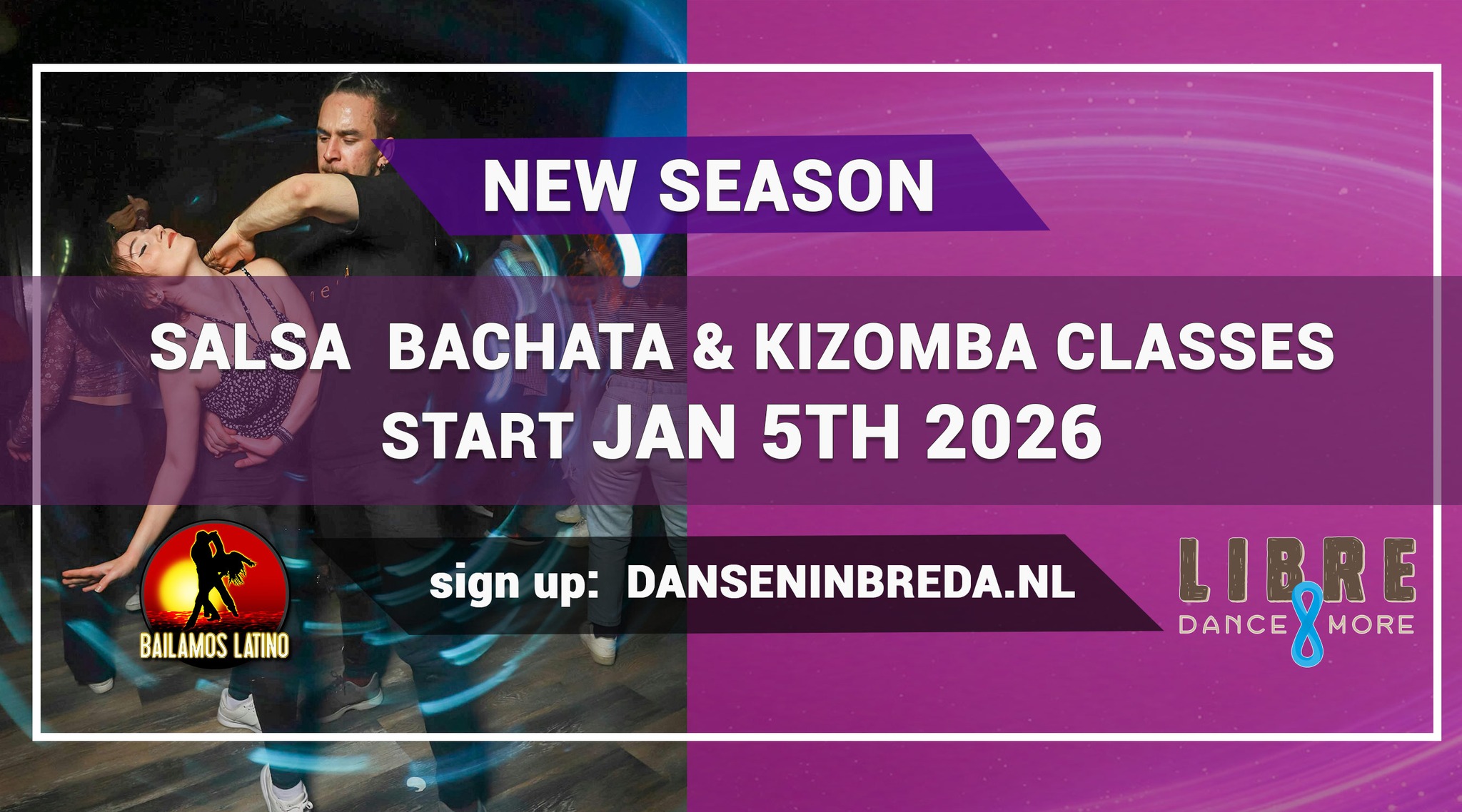 Start new Salsa, Bachata and Kizomba course season in Breda
