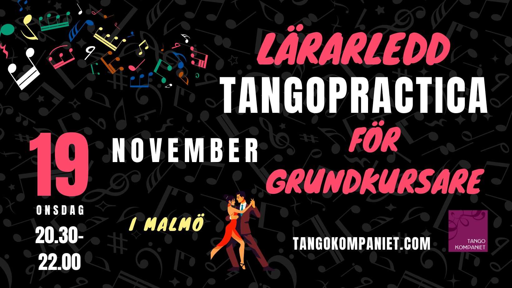 Lärarledd tangopractica för grundkursare på Tangokompaniet
