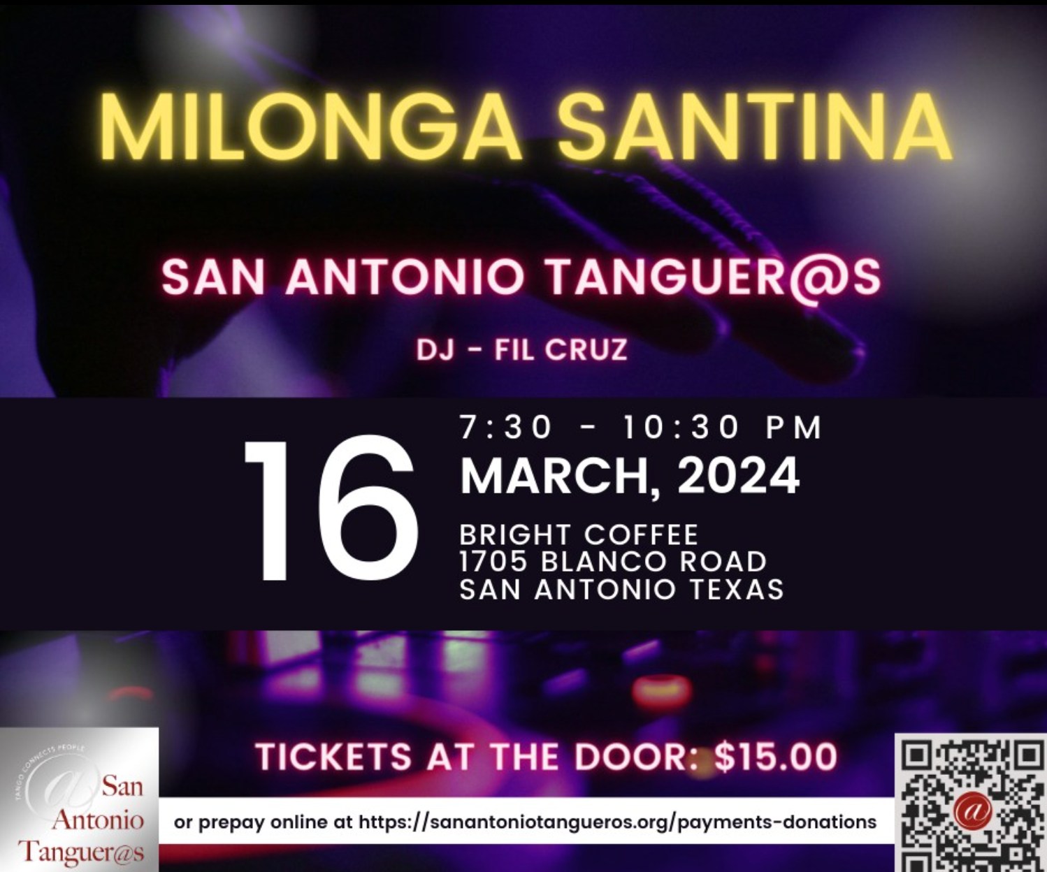Milonga Santina at Bright Coffee**