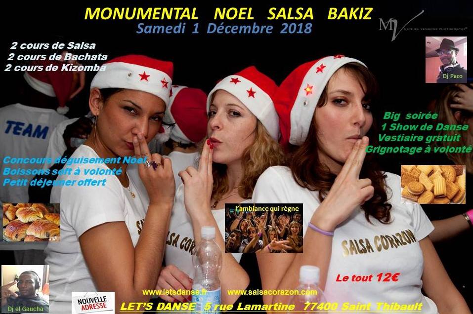 Monumental Noel SALSA BAKIZ sam 1 Déc à Let’s Danse à St Thibaut
