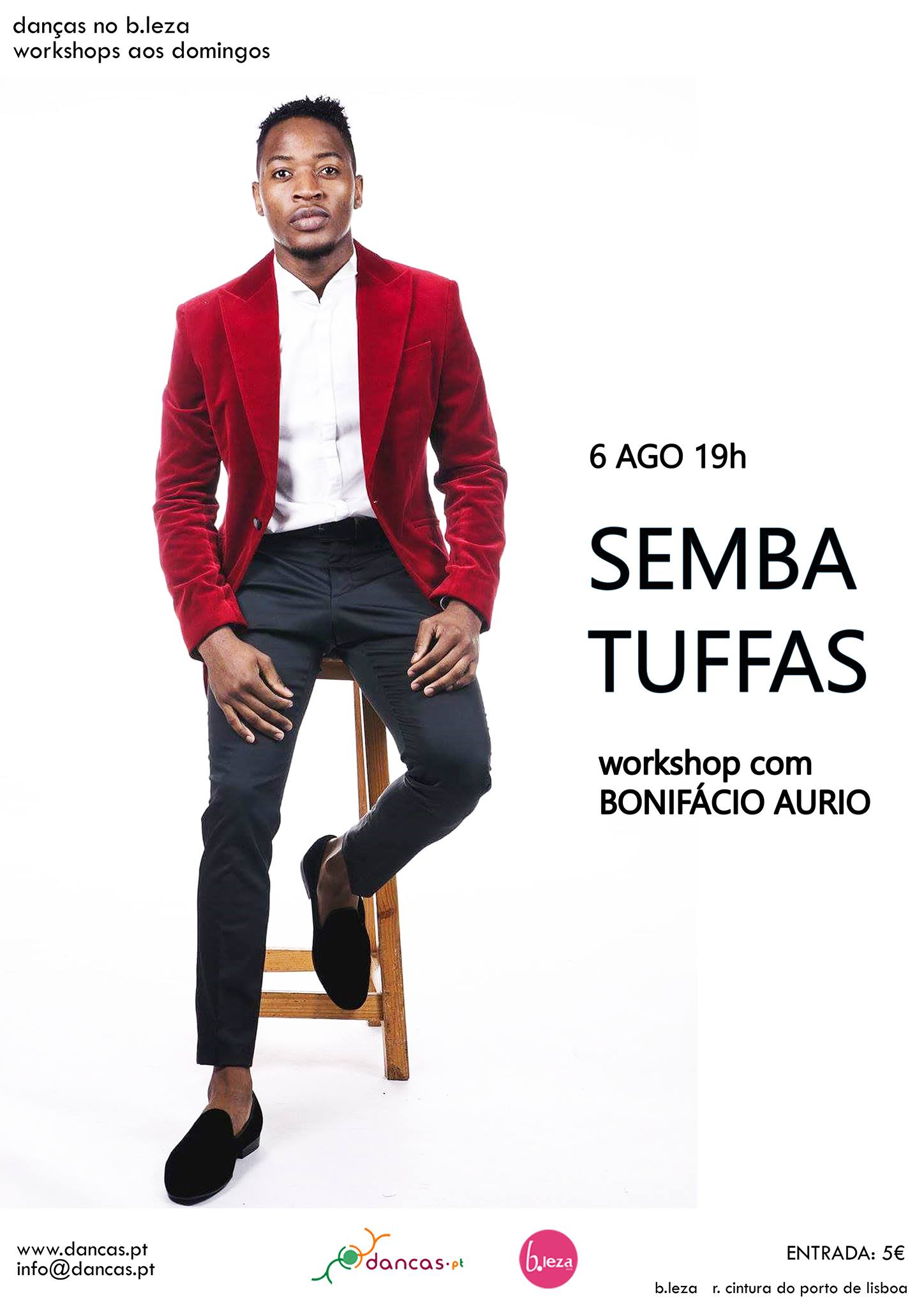Danças no B.Leza**6ago**SEMBA TUFFAS**workshop Bonifácio Aurio