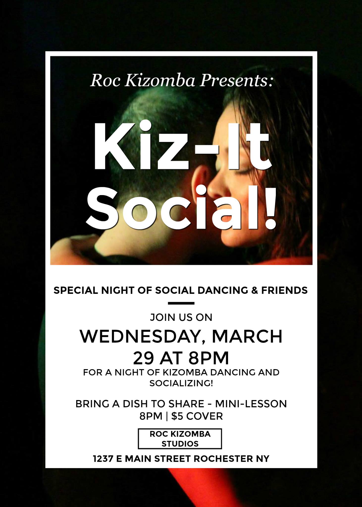 KizIt Social Wednesday March 30 8PM Roc Kizomba Studios