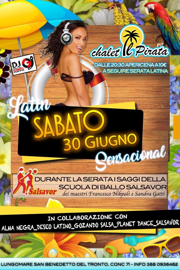 Sabato 30 Giugno Il Pirata LatinoSensacional Cena e Ballo