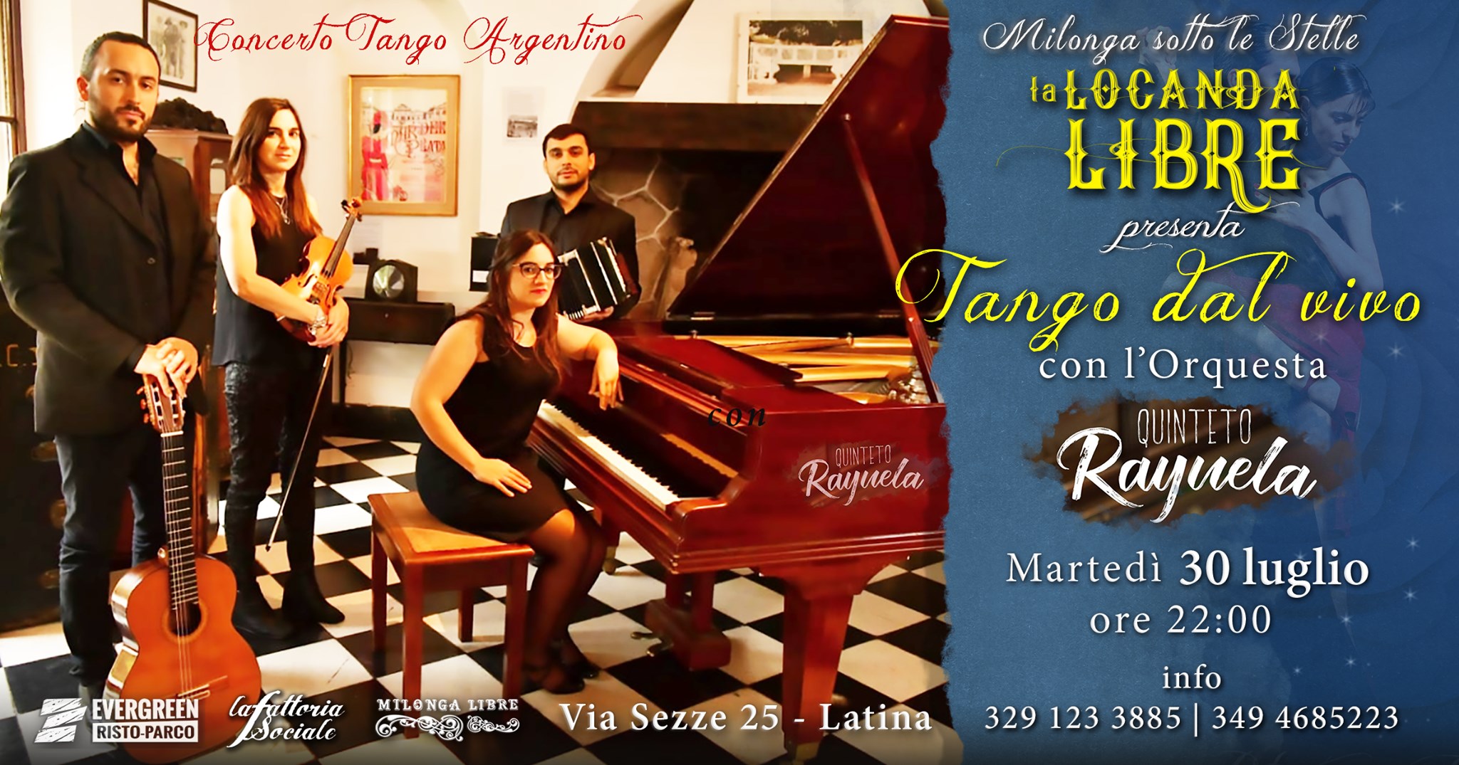 ★ Tango dal Vivo ★ Concerto ★ Milonga Libre sotto le Stelle ★