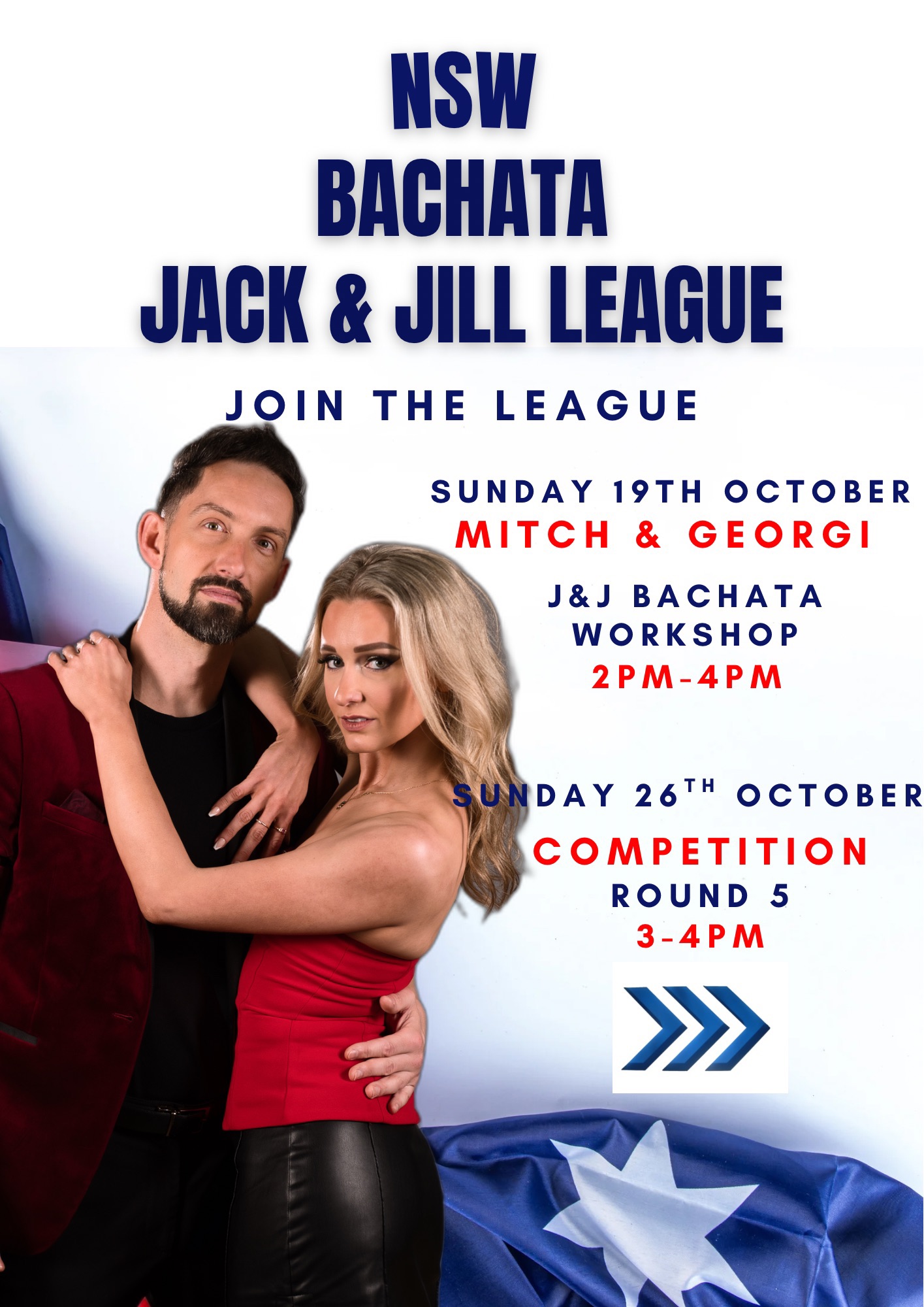 SUNDAY 19th October BACHATA J&J league workshops 2-4pm