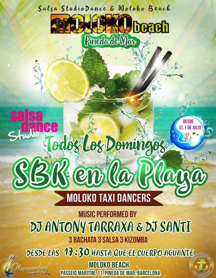 Salsa Bachata Kizomba En La Playa Todos los Domingos SBK Moloko