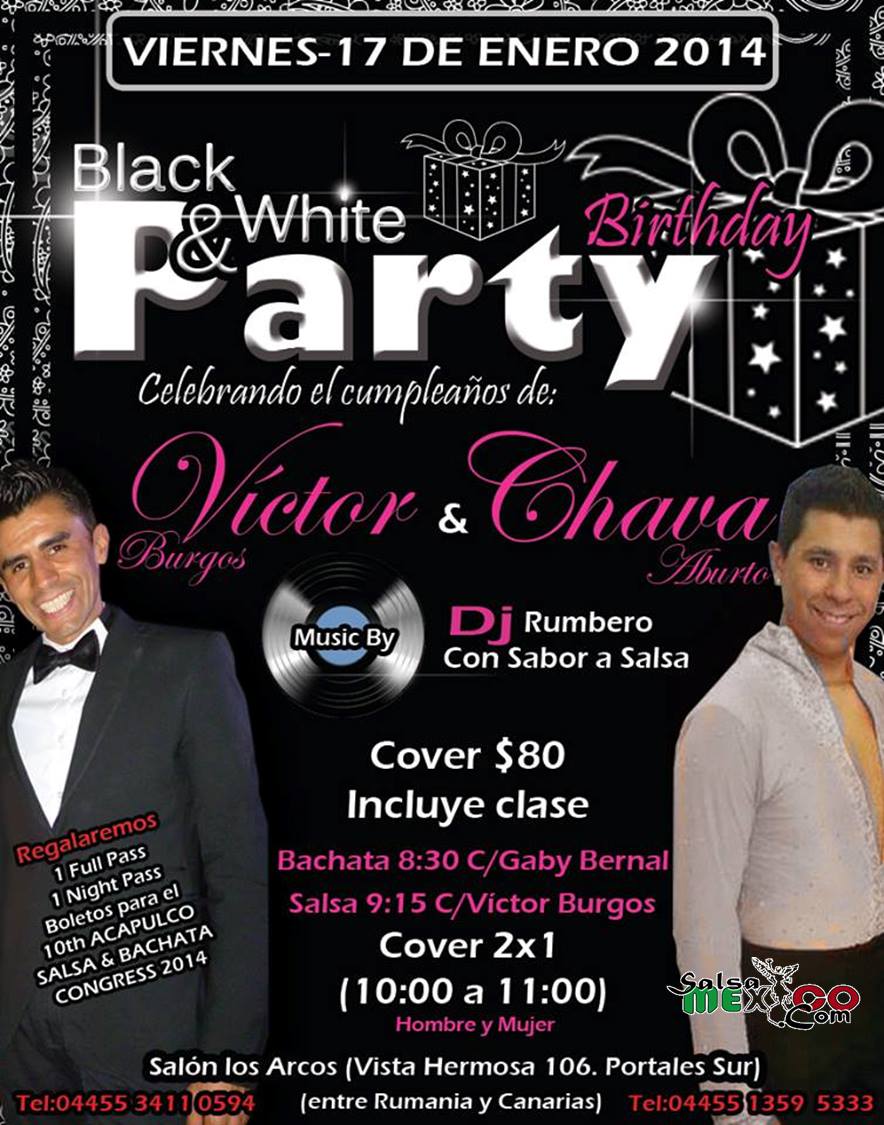 Black & White Birthday Party 40 30! Cumpleaños de Victor Burgos y Chava Aburto :)