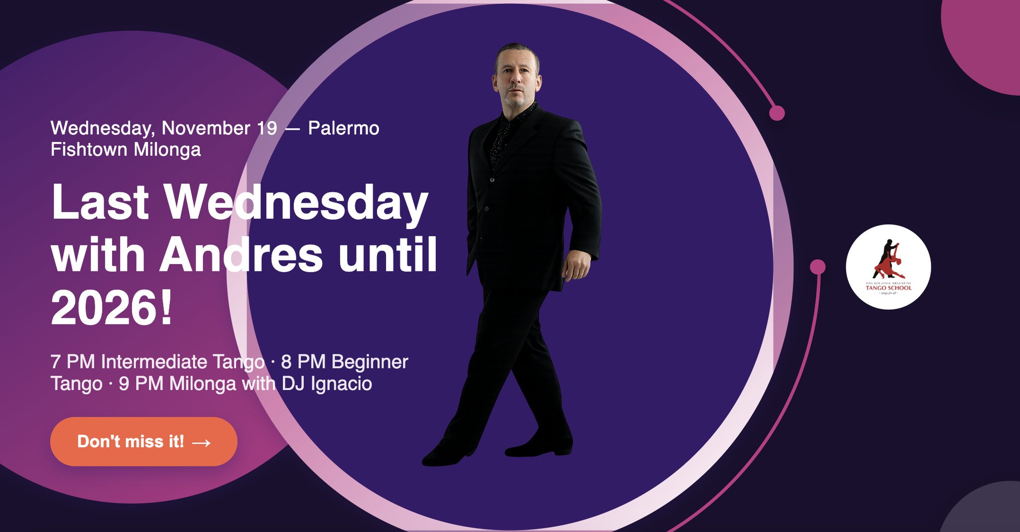 Wednesday, November 19 Palermo Fishtown Milonga