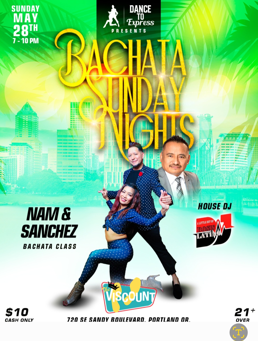 Dance to Express presents. Bachata Sunday Nights π₯