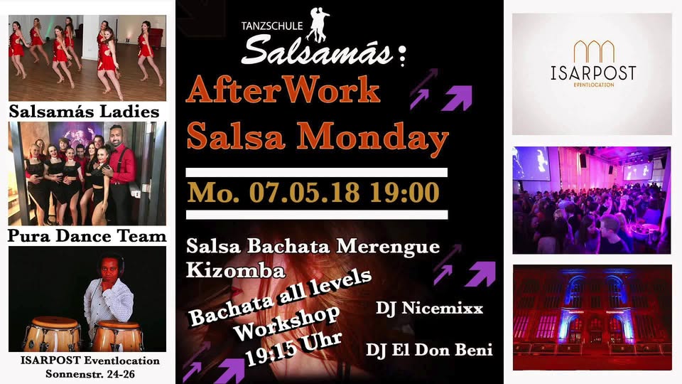 AfterWork Salsa Monday in der Isarpost mit Salsamás & Friends