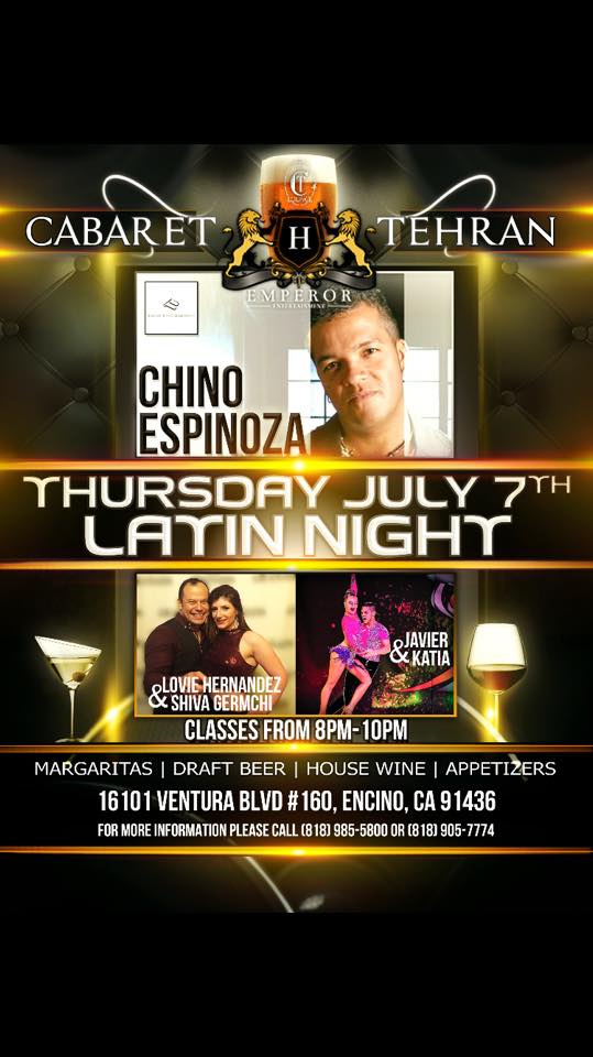 LATIN NIGHT AT CLUB TEHRAN WITH CHINO ESPINOZA