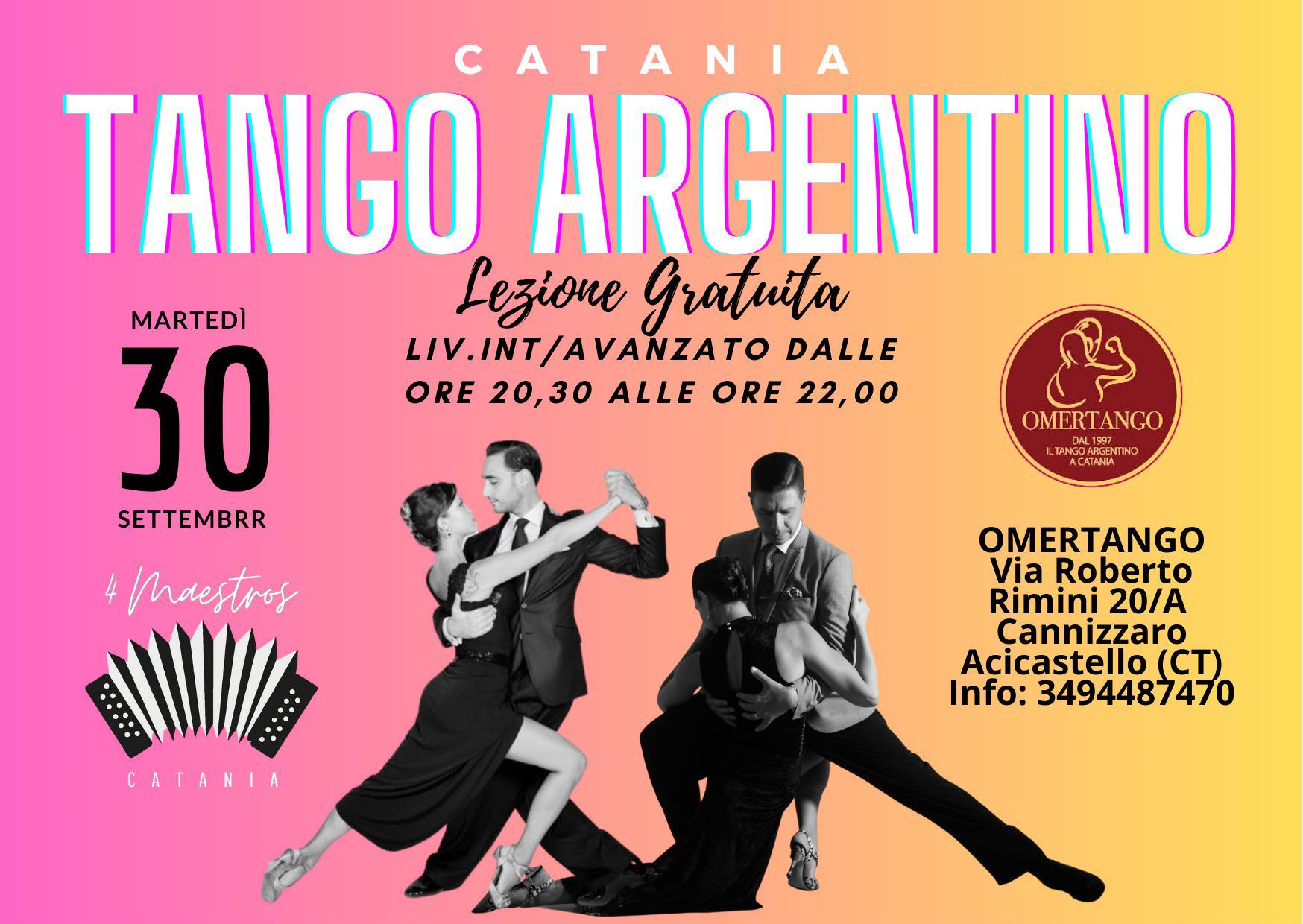 Tango Catania - Lezione Gratuita con i 4 Maestros
