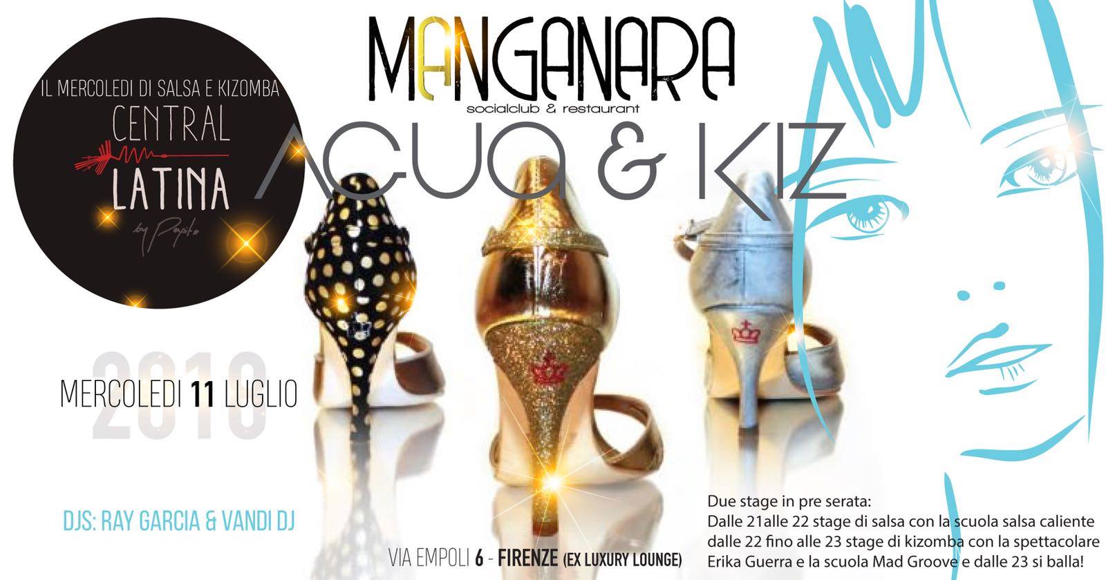 Agua & Kiz il mercoledi di salsa e kizomba al Manganara