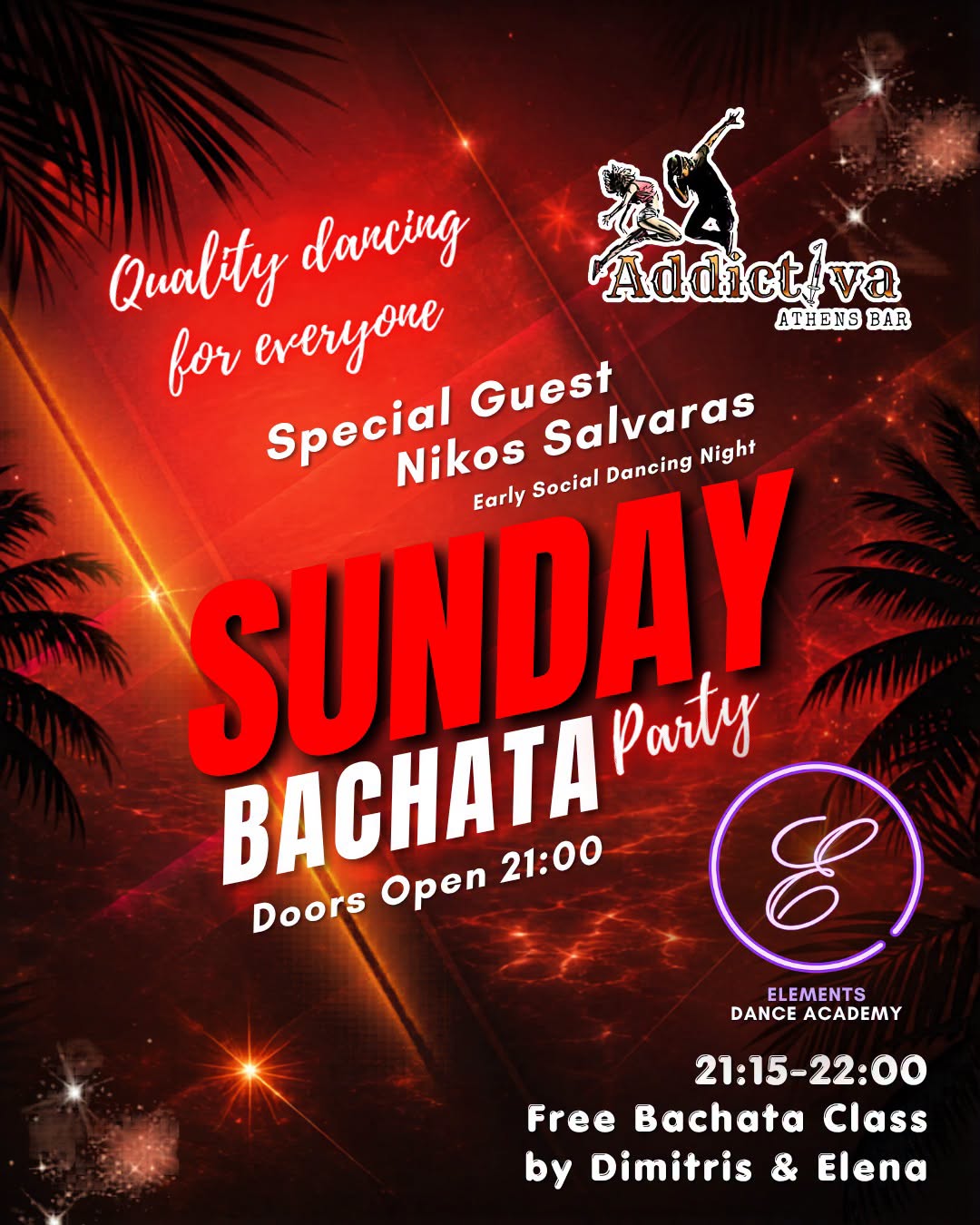 Sunday Bachata Party Social Dancing Early Night