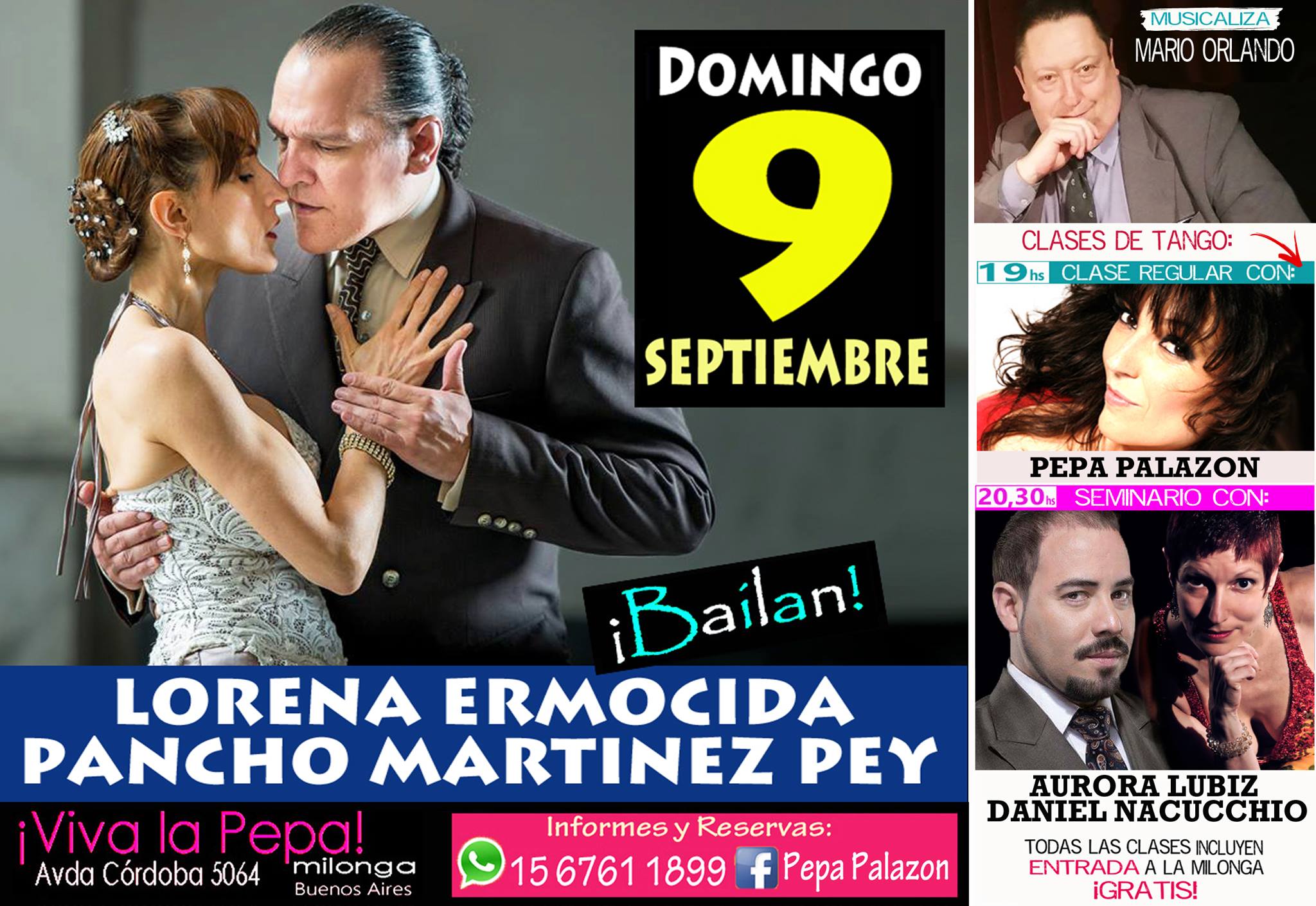Este Domingo 9 9 Bailan Lorena Ermocida y Pancho Martinez Pey!