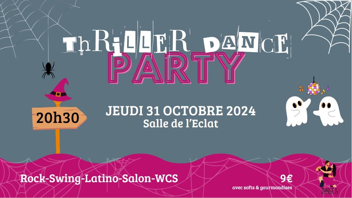 K'Danses Thriller Party 🎃 Jeu 31 10 20h30 - Salle de l'Eclat 9€ avec softs & gourmandises