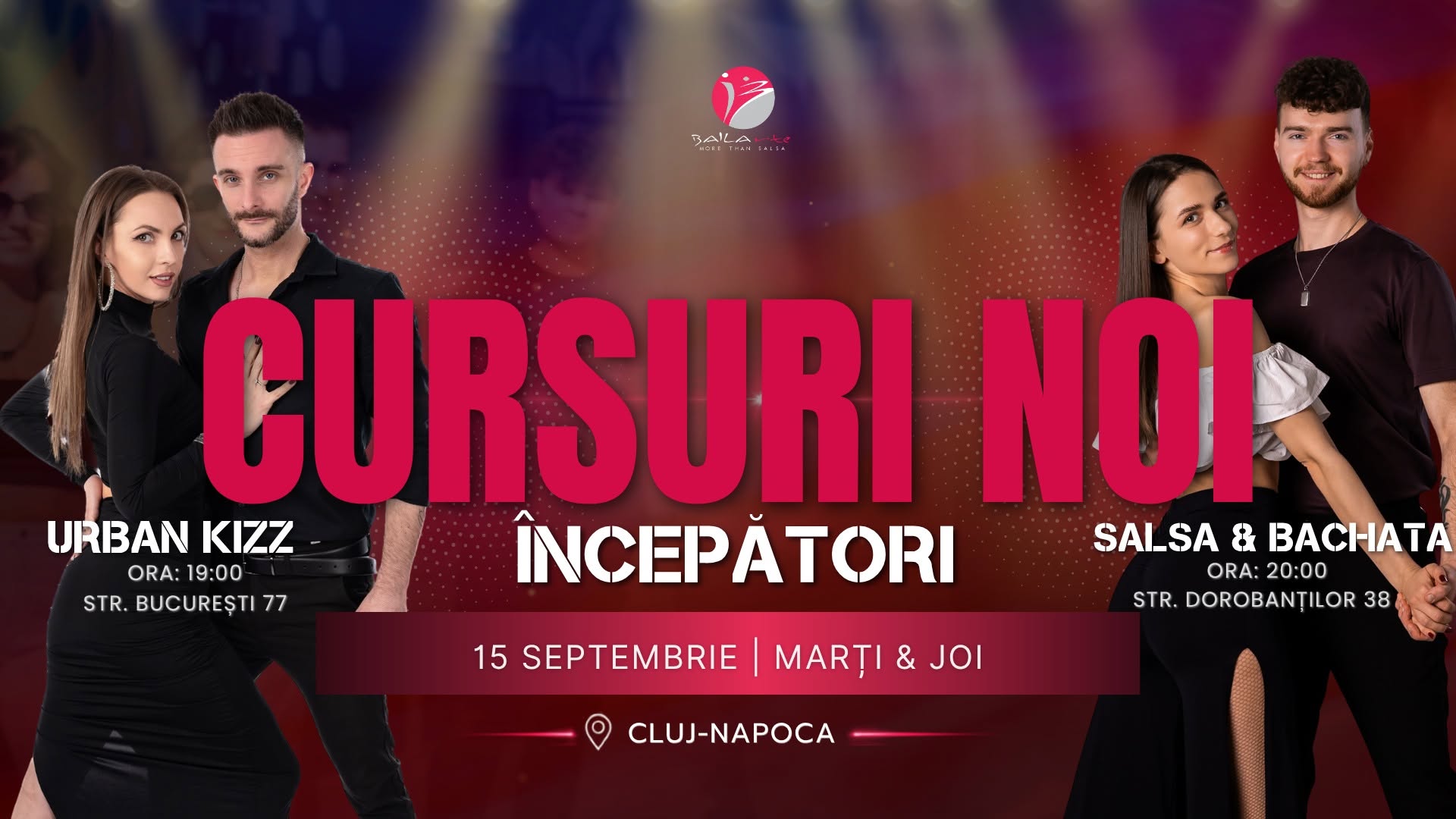 CURSURI NOI DE DANS PENTRU ÎNCEPĂTORI 15 SEPTEMBRIE CLUJ-NAPOCA
