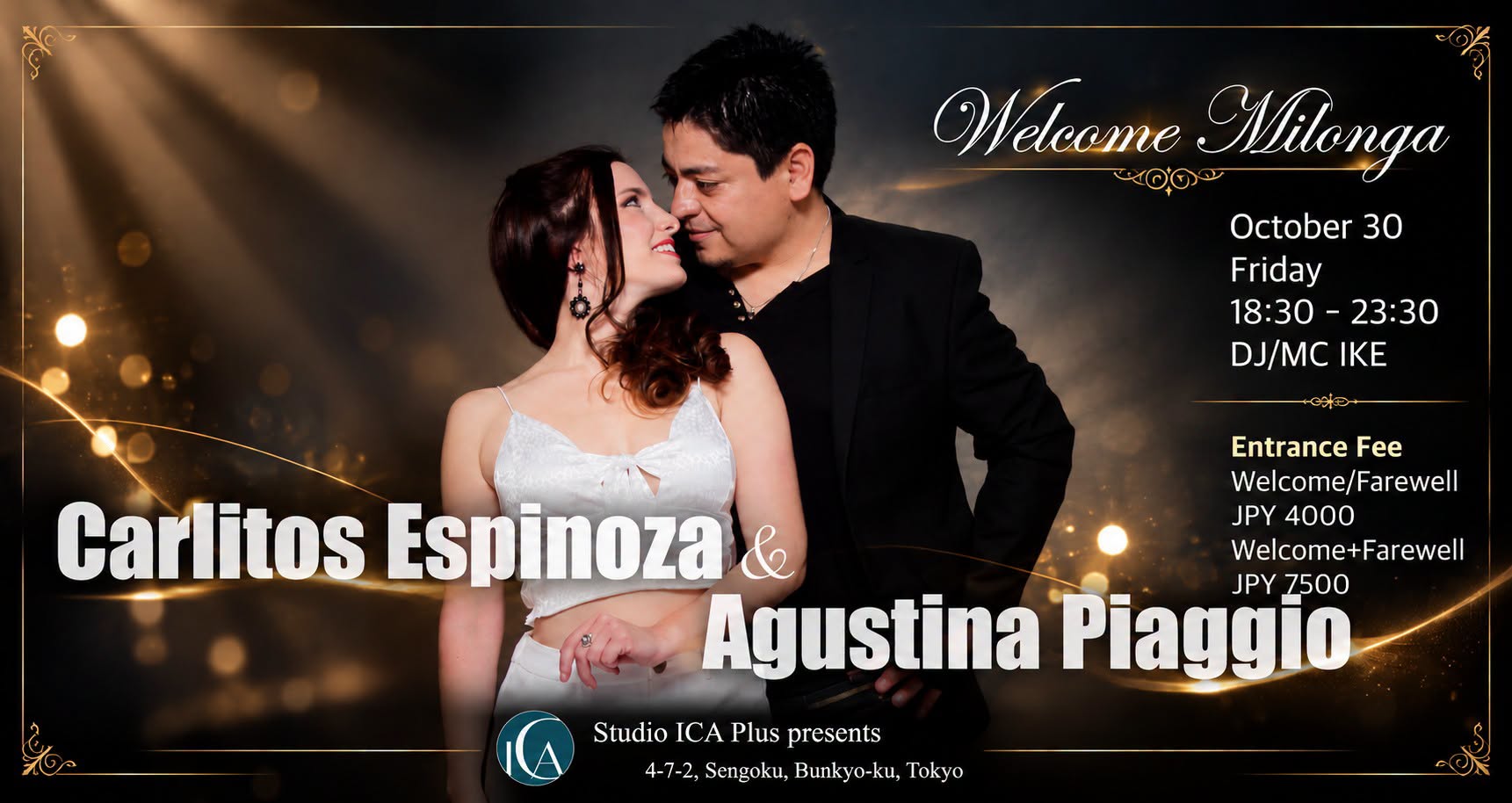 2026 Carlitos&Agustina Japan tour 2026, through Oct 29 to Nov 3, Welcome Milonga