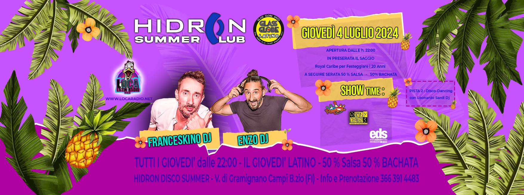 HIDRON LATINO Il Giovedรฌ 2024 - 4 Luglio '24