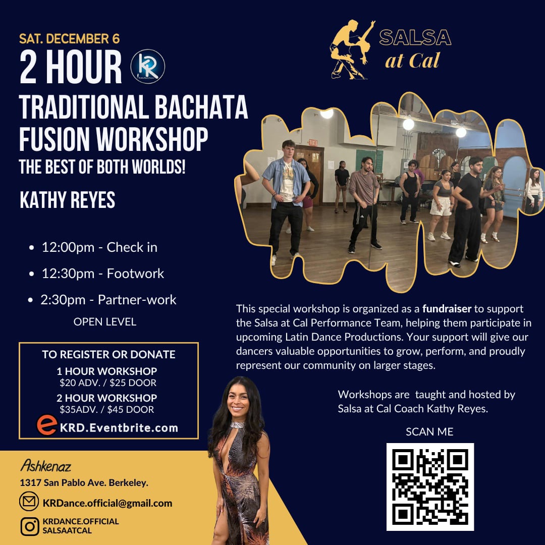 Traditional Bachata Fusion Workshop- Salsa At Cal Team Fundraiser