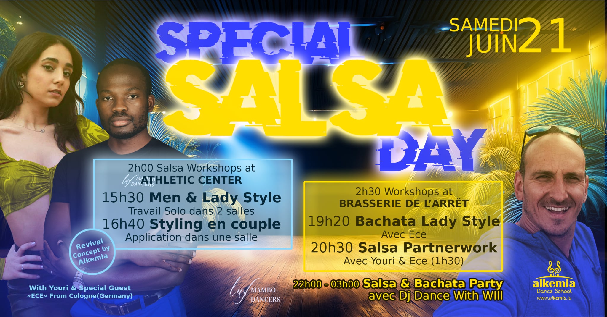 Special Salsa Day In Luxembourg with Youri & Ece. Special Concept, and SB Party at Brasserie