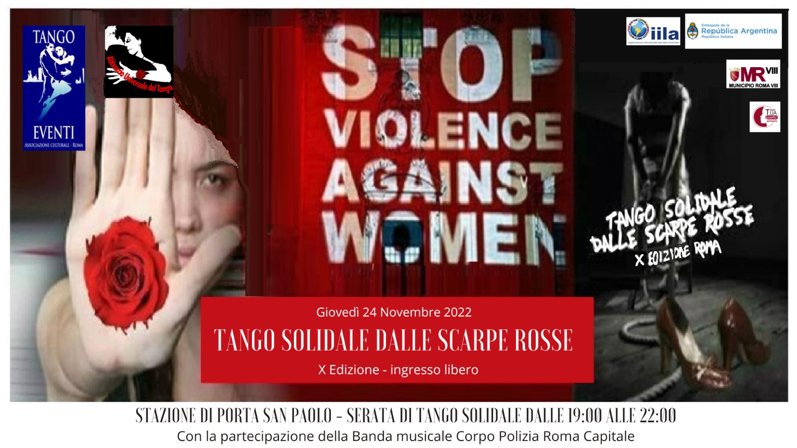 Tango Solidale dalle Scarpe Rosse X°Ed. Stazione di Porta S. Paolo - Roma - Ingresso libero