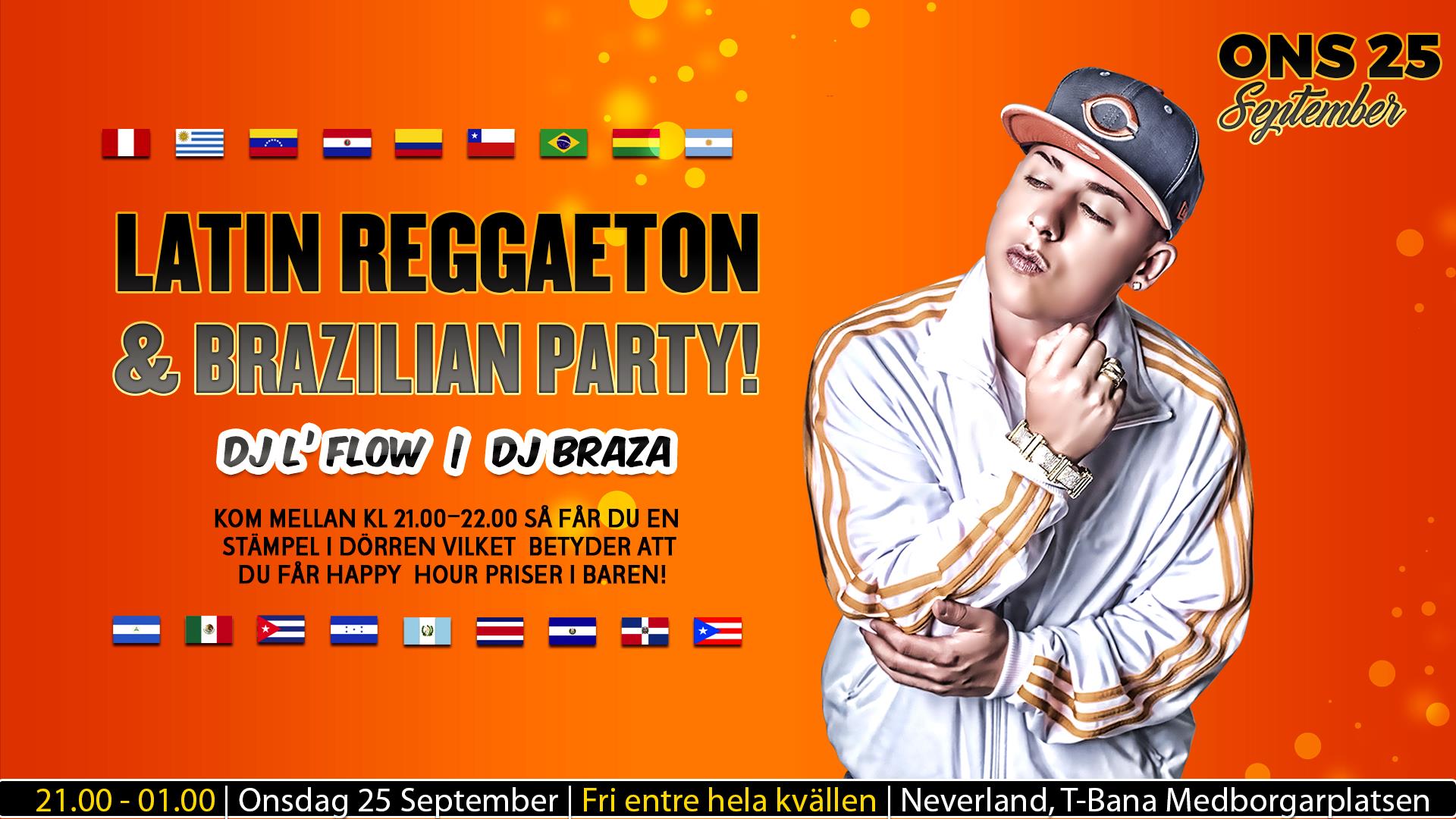 Latin Reggaeton & Brazilian Party! Fri entre hela kvällen!