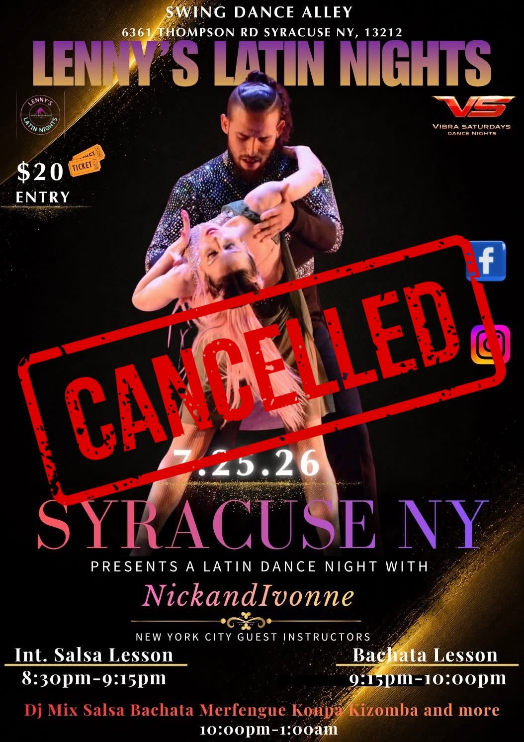 🚨 NYC Guest Inst. NickandIvonne visits Syracuse NY for the first time at Lenny's Latin Nights 🚨