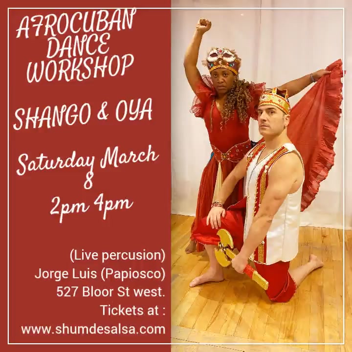 AFROCUBAN DANCE WORKSHOP(ORISHA SHANGO & OYA)