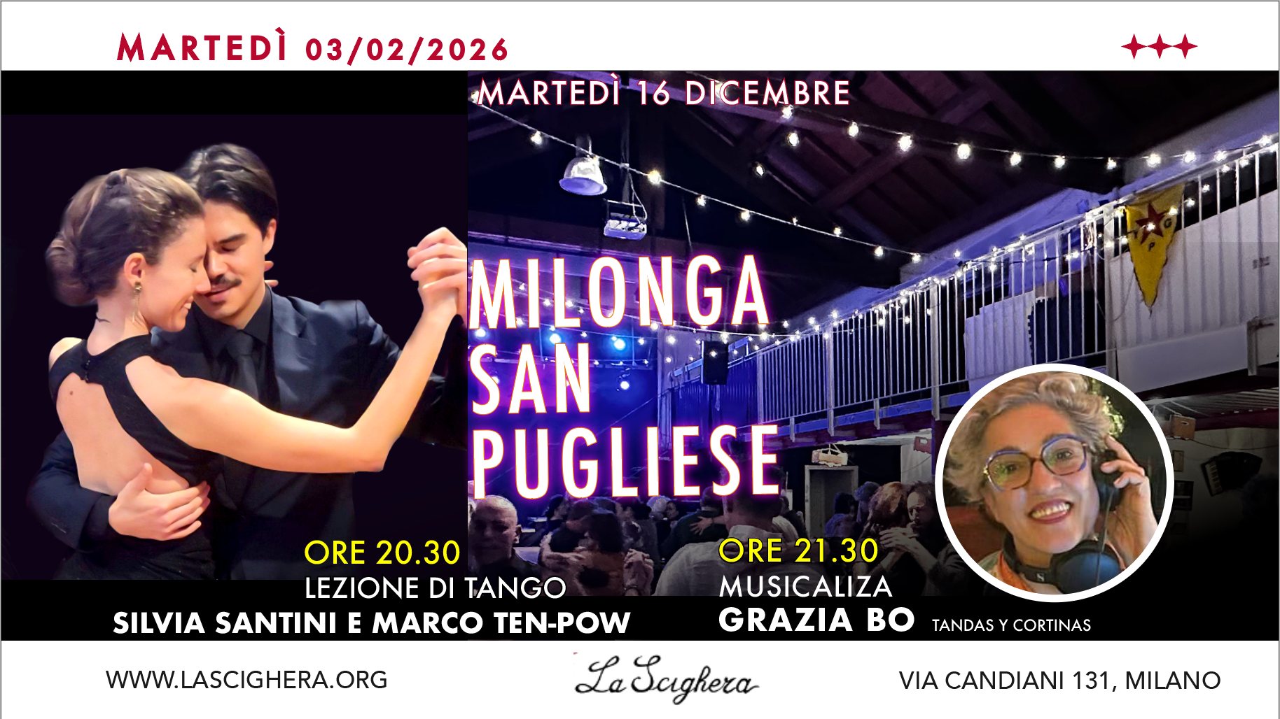 Milonga San Pugliese, Tdj Grazia Bo + lezione Santini-Ten-Pow in pre serata