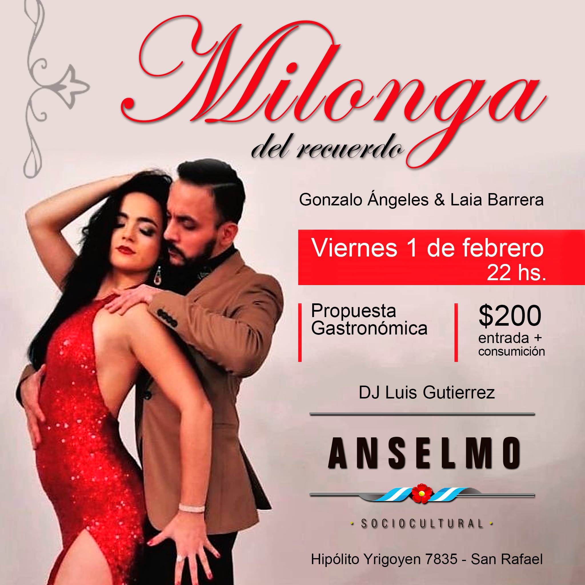 Milonga del Recuerdo-San Rafael- Viernes 1 Febrero