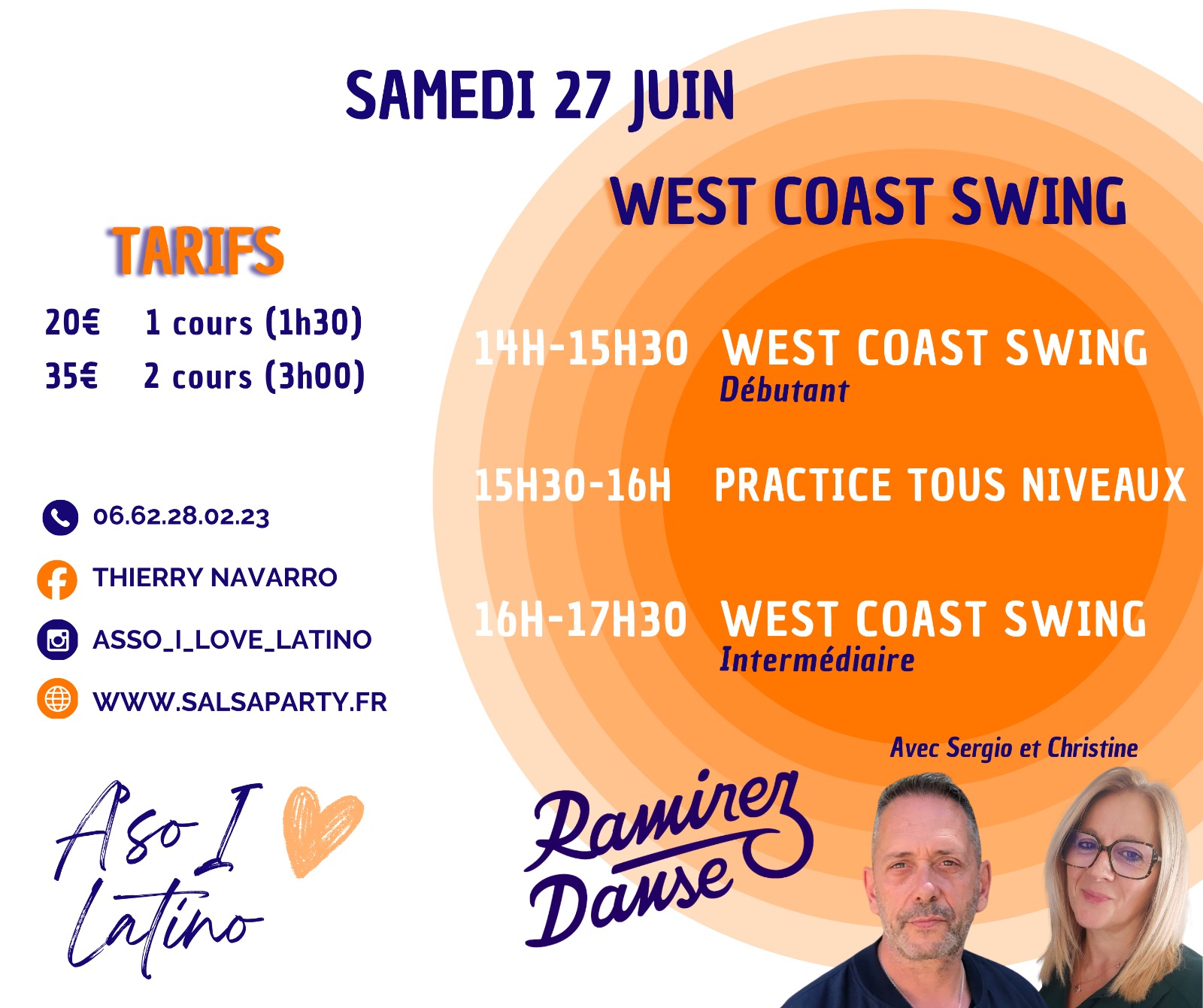 Cours West Coast Swing avec Sergio RAMIREZ au Château du Thouar