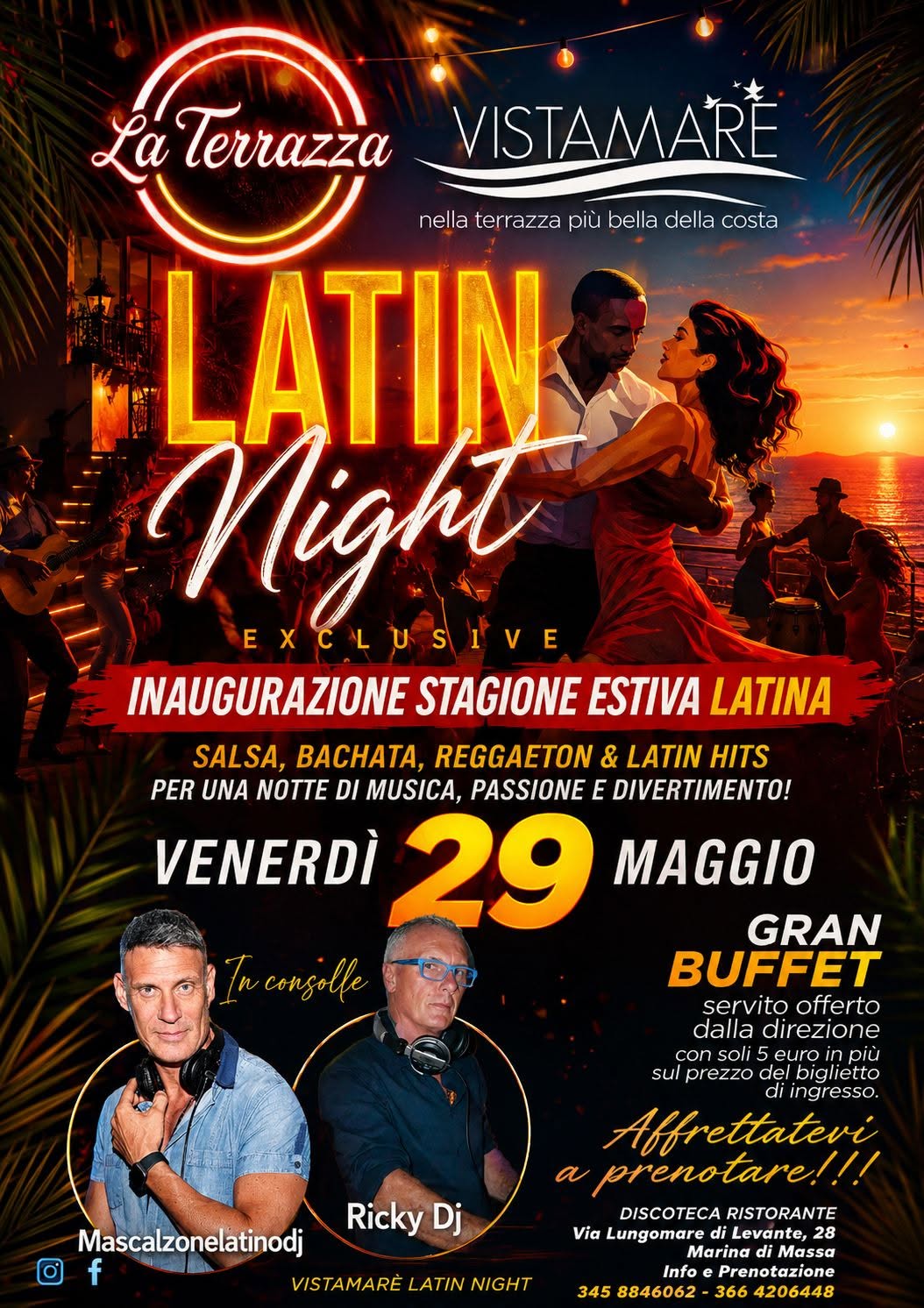 Inaugurazione🌟Terrazza Latina🌟Vistamare Latin Night🌟