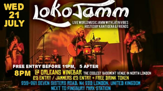 Wed 21 July LoKoJamm : World music Jam w Kanti Qena & friends