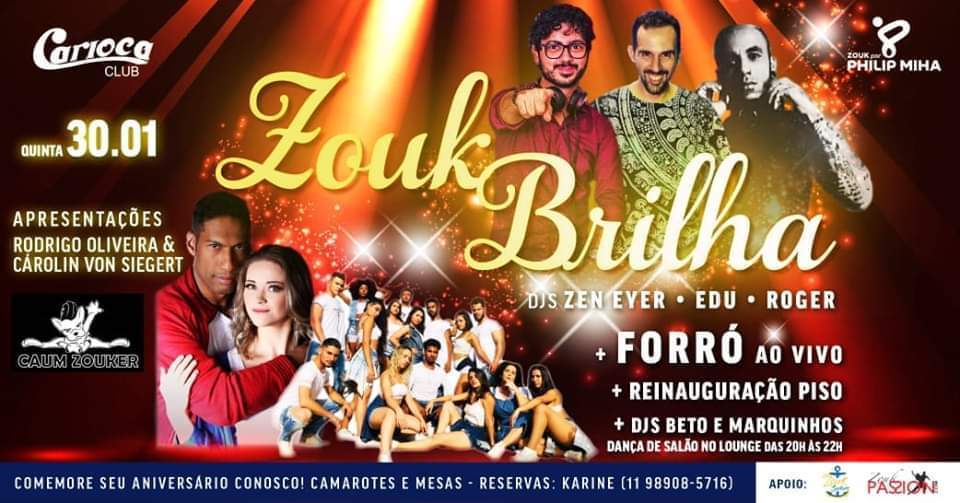 Zouk Brilha no Carioca (30 Jan)