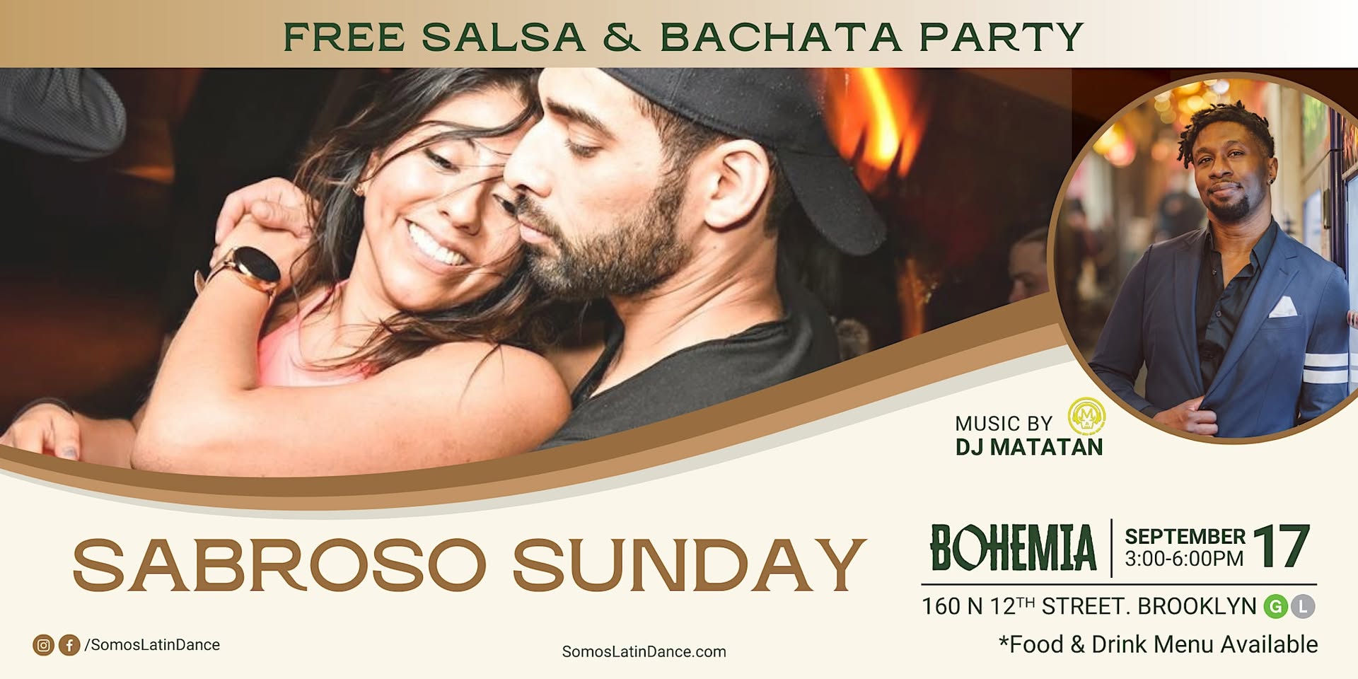 FREE SALSA AND BACHATA PARTY AT BOHEMIA, BROOKLYN
