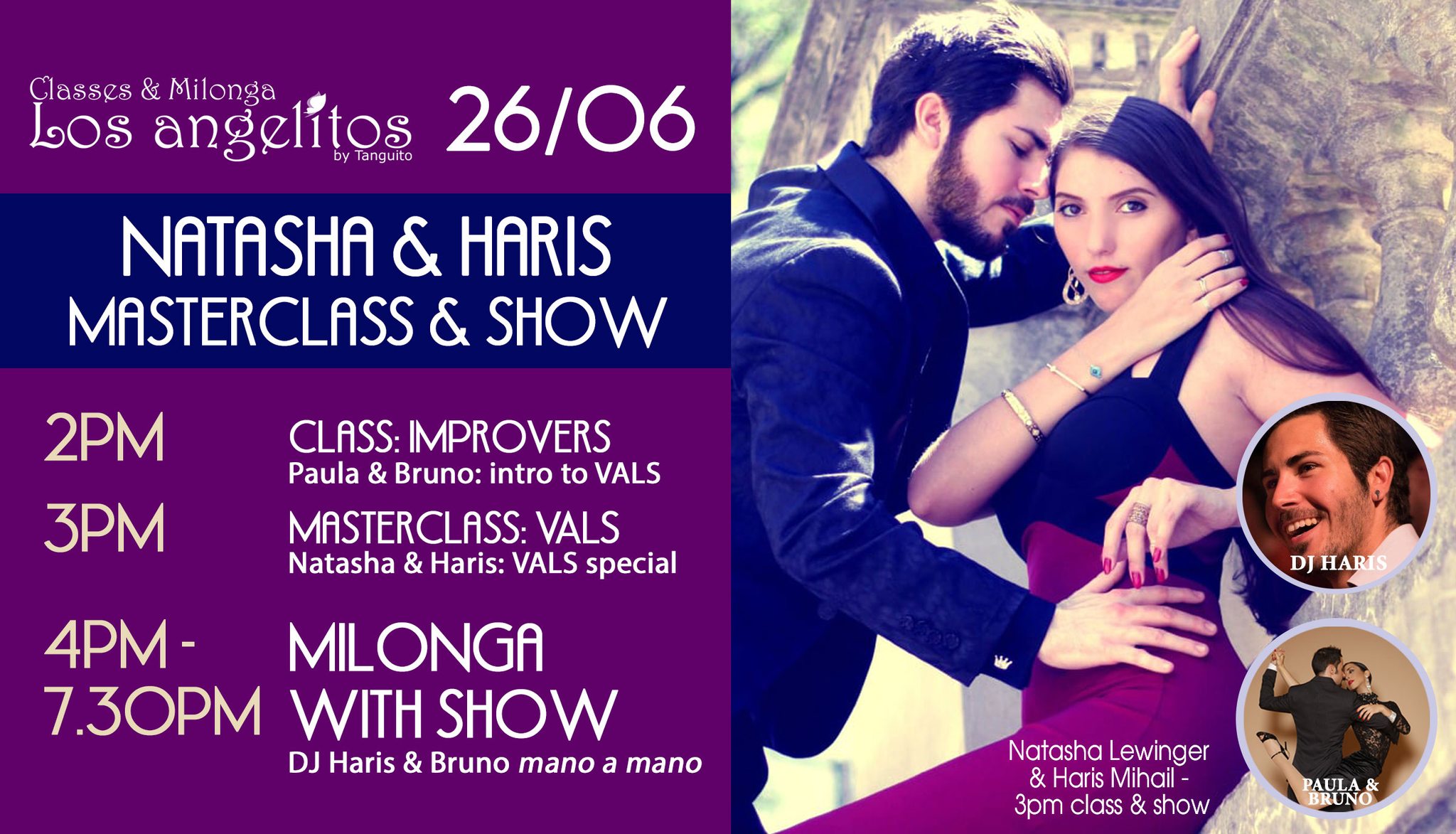 26 06: LOS ANGELITOS with Natasha Lewinger & Haris Mihail class and SHOW, TDJ Haris & Bruno