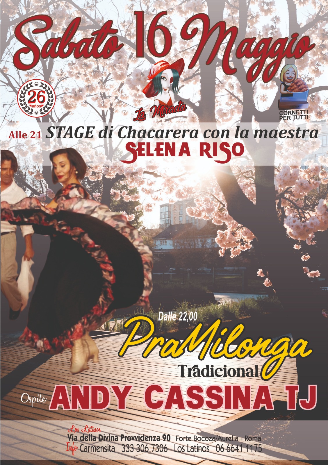 La tradicional del Sábado con la música di Andy Cassina🎵Stage di chacarera con Selena Riso🇦🇷