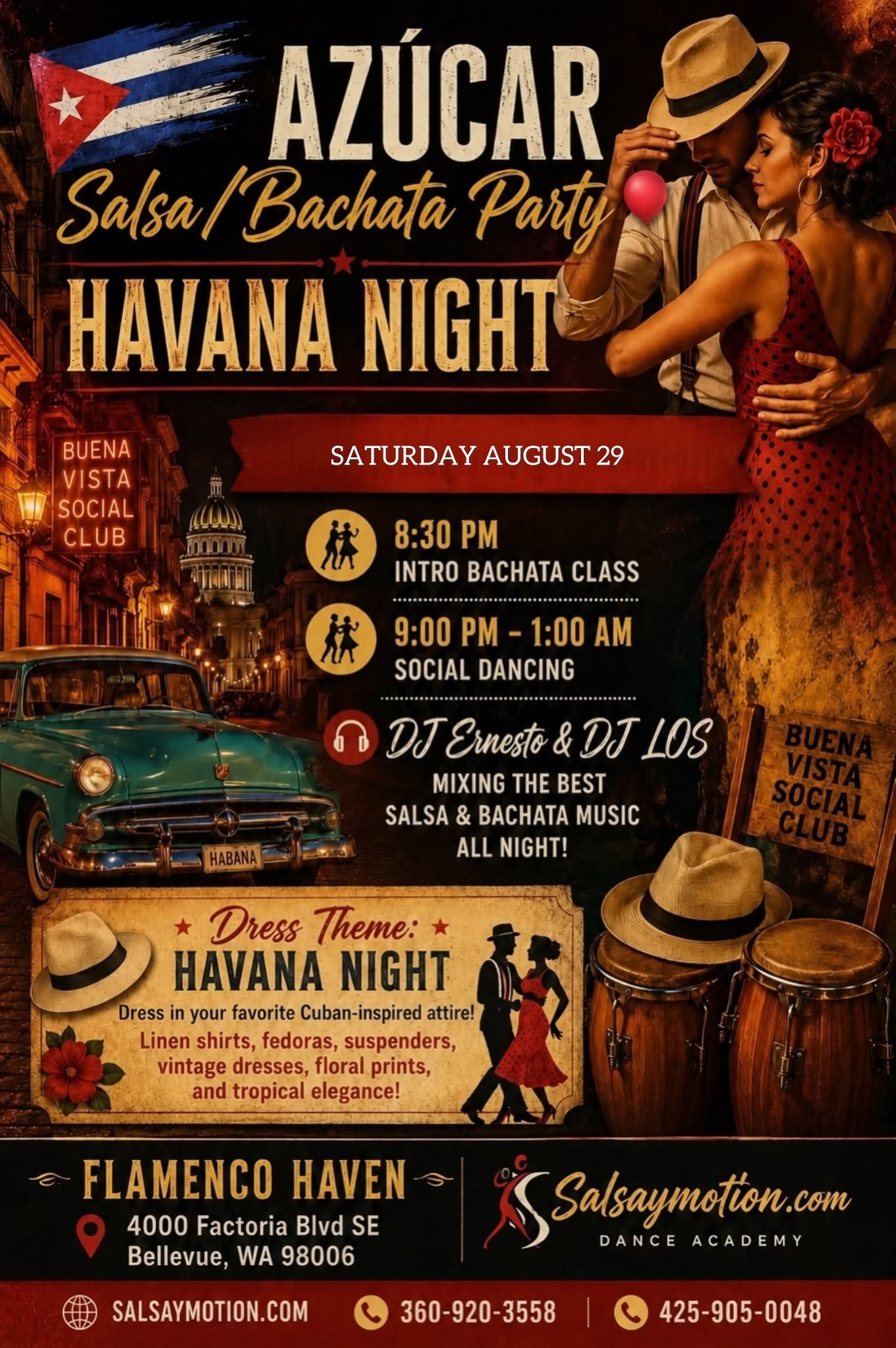 ๐จ๐บ AZรCAR Salsa Bachata Party ๐ Buena Vista Social Club Theme