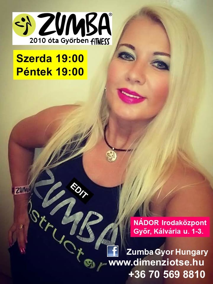 Zumba Győr NYÁR2026 EDIT július 15,22,29, aug. 5,12,26, szerda 19:00 NÁDOR Irodaközpont