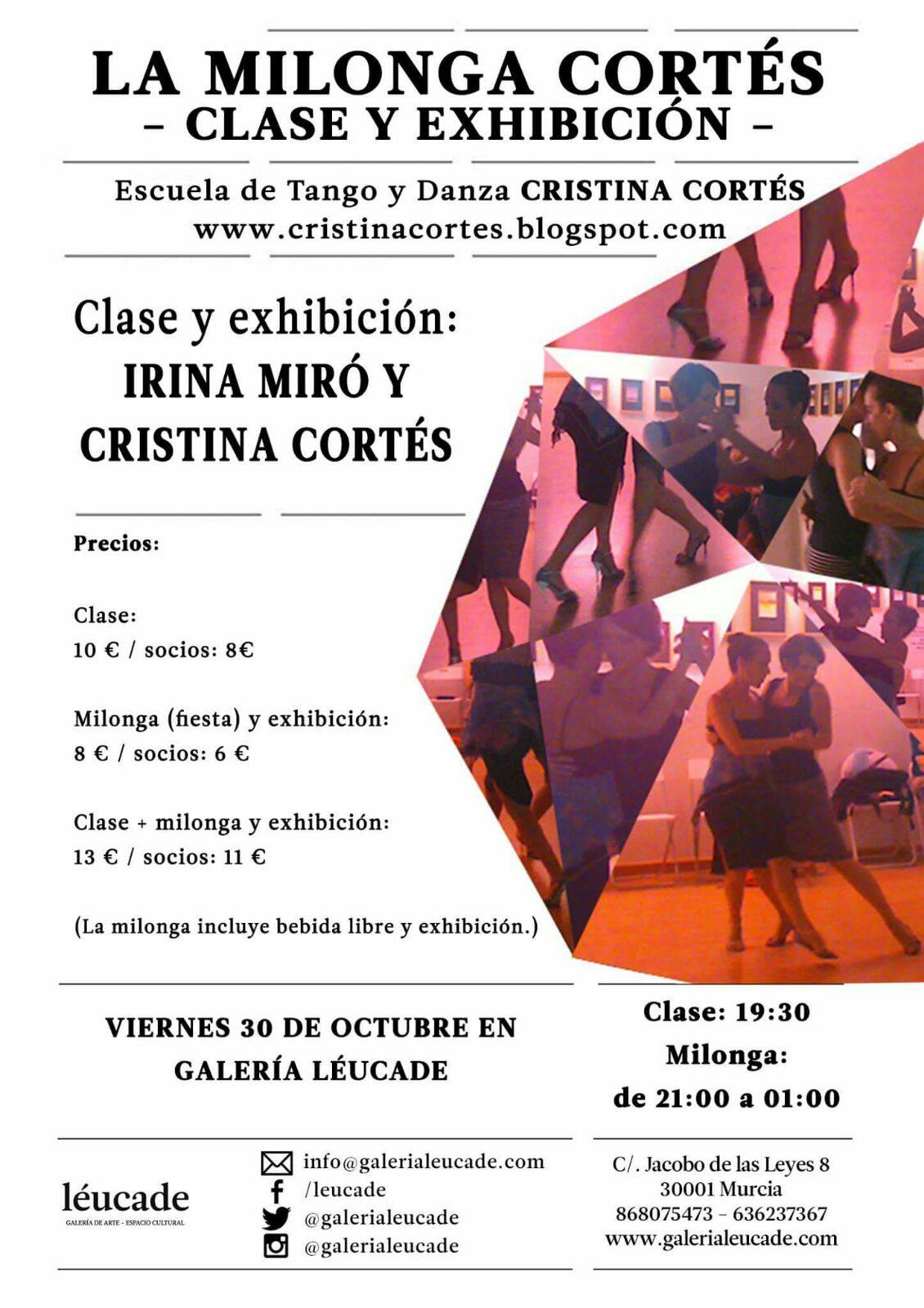 "La MIlonga Cortés" 19,30 hs clase, 21hs Milonga